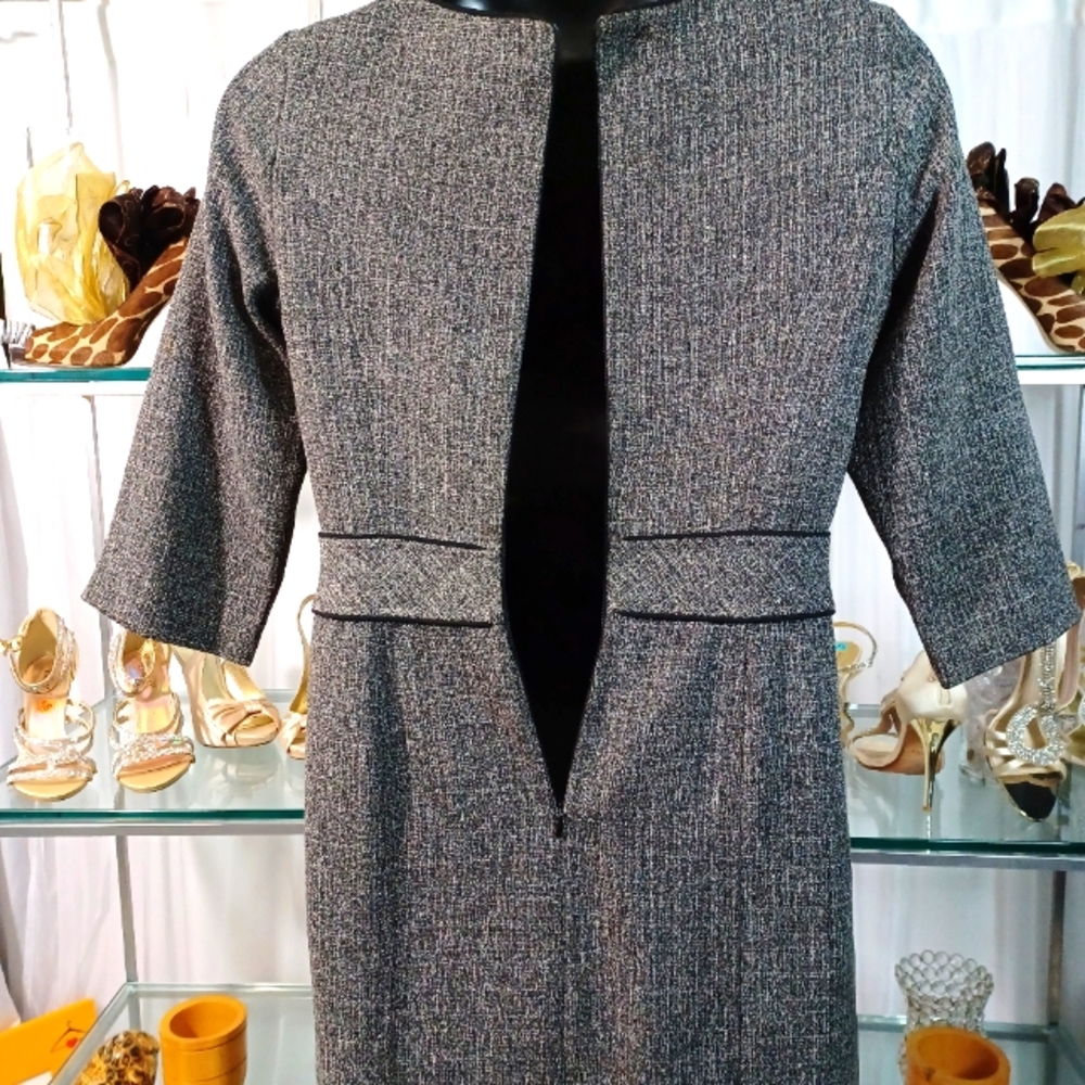 Vintage I.N. Studio San Fransico, Tailored Black/White Shift Dress, Size: 10 - Picture 10 of 14